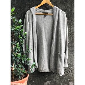 Tahari Cashmere Hooded Cardigan